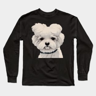Tired Maltipoo Puppy Dog Mom Long Sleeve T-Shirt
